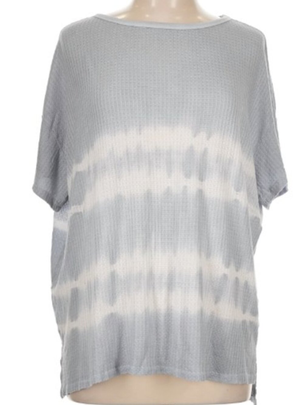 Ladies ENTI Blue/Gray Short Sleeve Top Size L - NWT